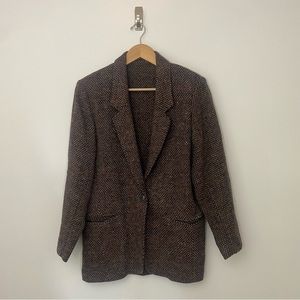 Vintage Ann Taylor Blazer Womens 8 Wool Finity Classic Colorful Business Cozy